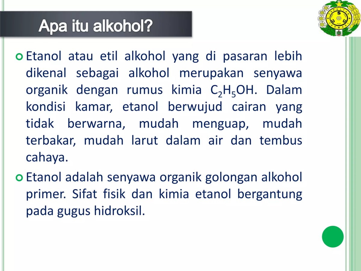 Fungsi Alkohol Panas