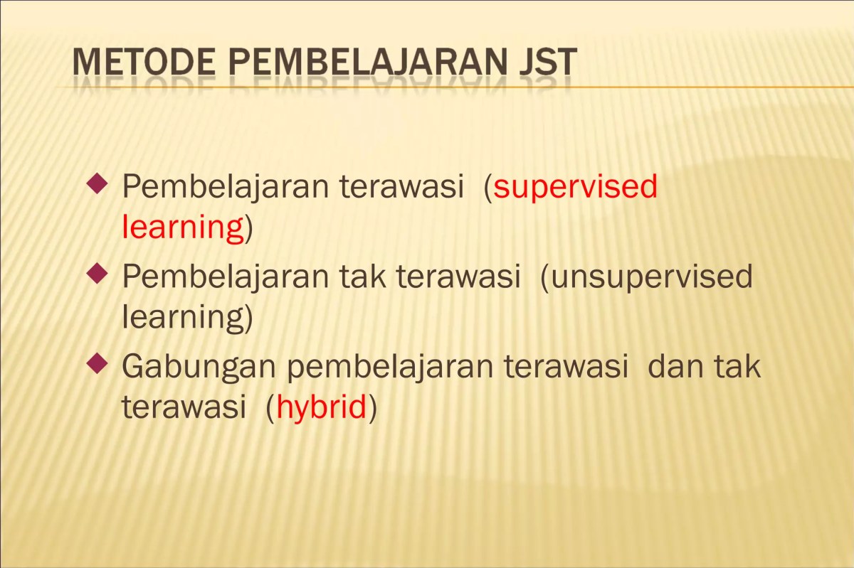 Perlu Update Bobot pada Aplikasi JST