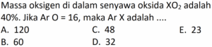 Menentukan Ar X pada Senyawa X3O4 dengan 90,7% X dan O=16