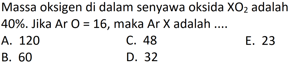 Menentukan Ar X pada Senyawa X3O4 dengan 90,7% X dan O=16