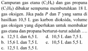 Hitung Persentase Volume Propane dalam Campuran Gas pada Pembakaran Sempurna