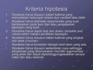 Definisi Hipotesis dalam Ujian Akhir Semester SMA/SMK 2016