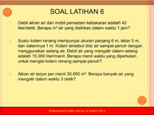 Debit aliran bensin saat mengisi 75 liter dalam 2,5 menit