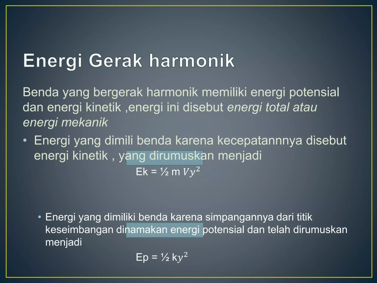 Energi Potensial Benda 100 g pada Simpangan 0,05 m dalam Gerak Harmonik
