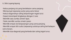 Bangun layang‑layang memiliki sifat simetri lipat