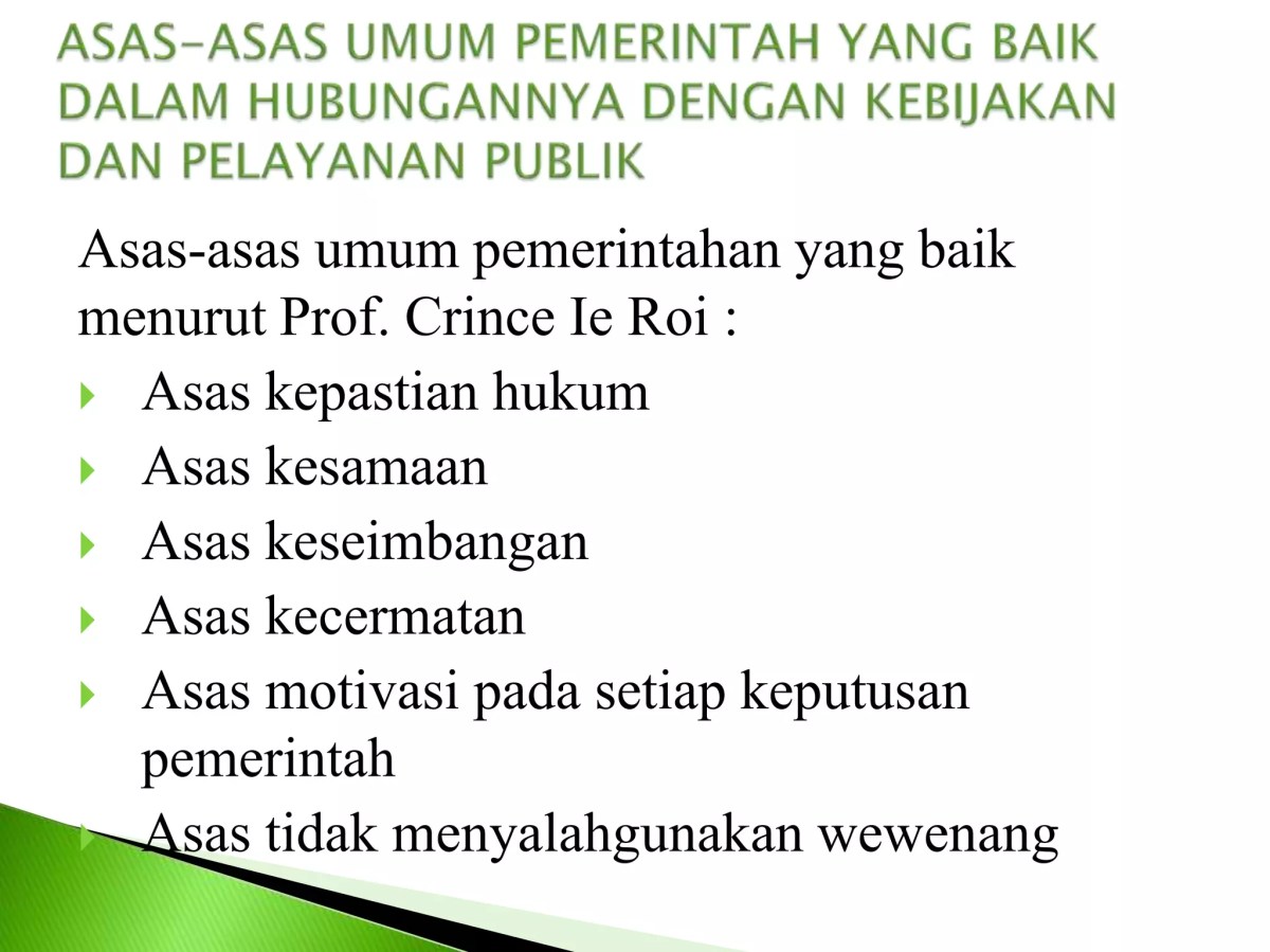 Asas Persamaan dalam Hukum dan Pemerintahan
