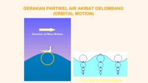 Kecepatan gelombang pada permukaan kolam dengan dua daun