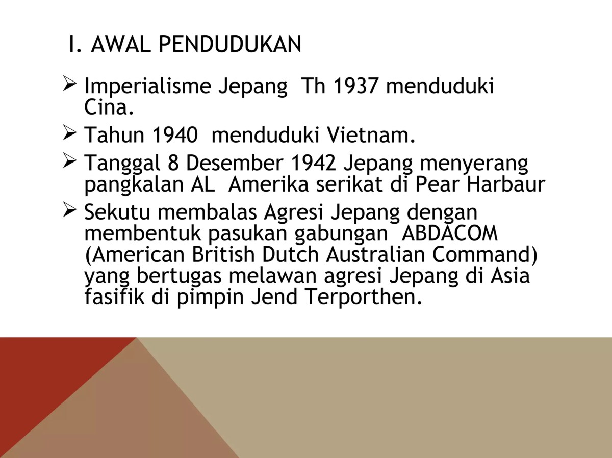 Tanggal Penjajahan Jepang di Indonesia