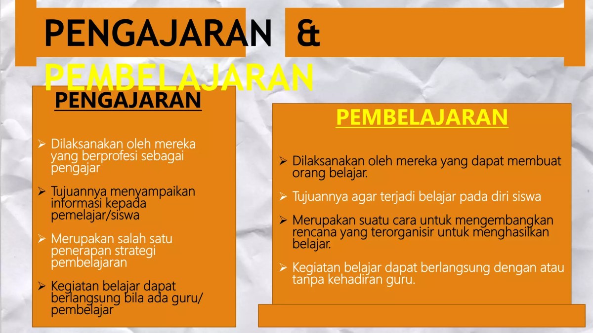 Perbedaan antara belajar dan pembelajaran