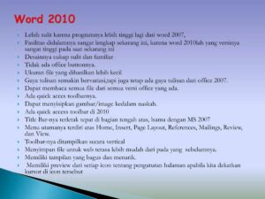 Perbedaan Microsoft Word 2007 dengan Versi Sebelumnya