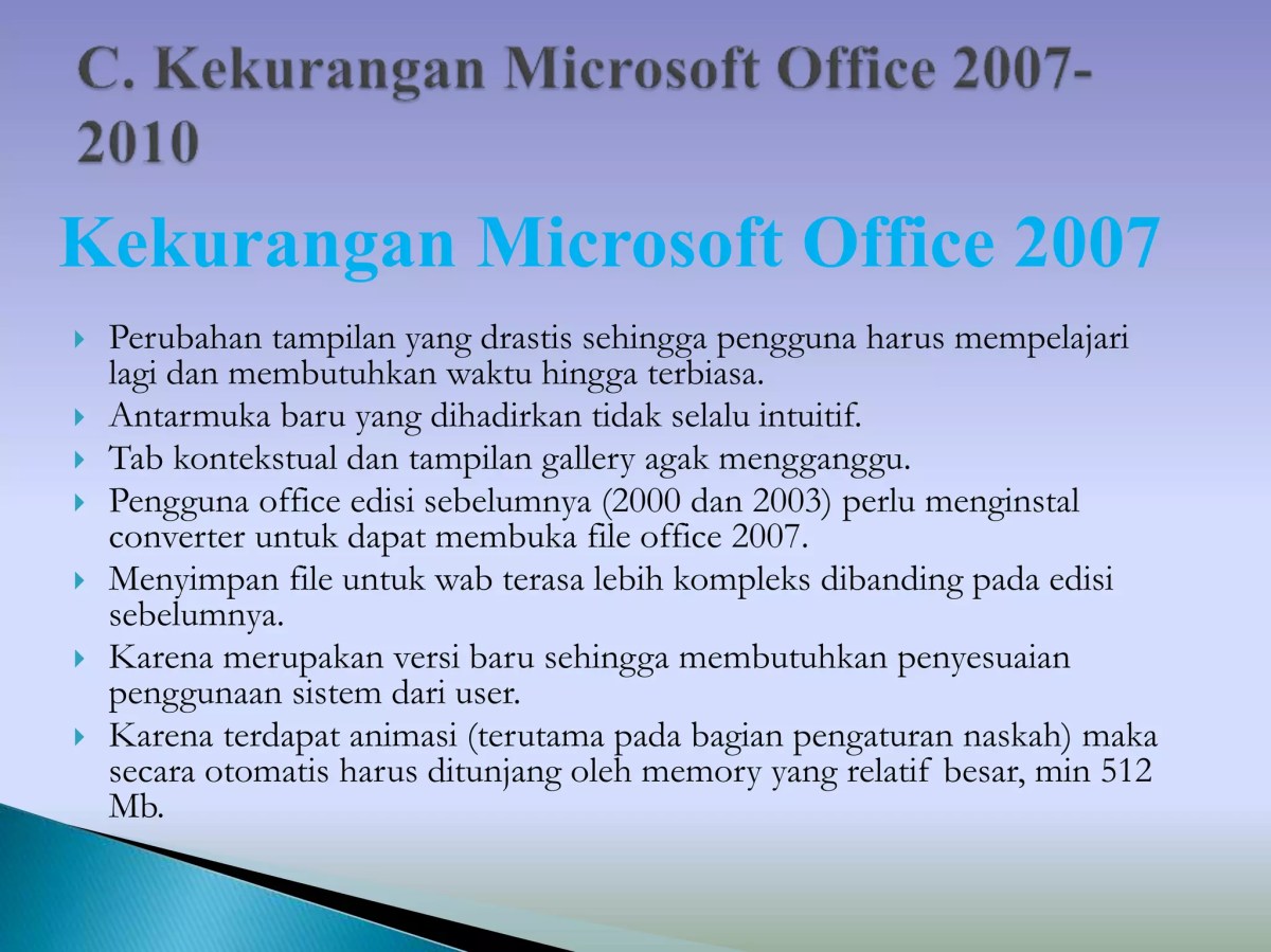 Keunggulan Microsoft Word 2007 dibandingkan versi sebelumnya