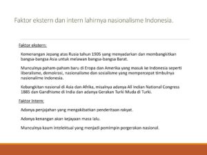 Faktor-faktor yang Mendorong Munculnya Pergerakan Nasional Indonesia