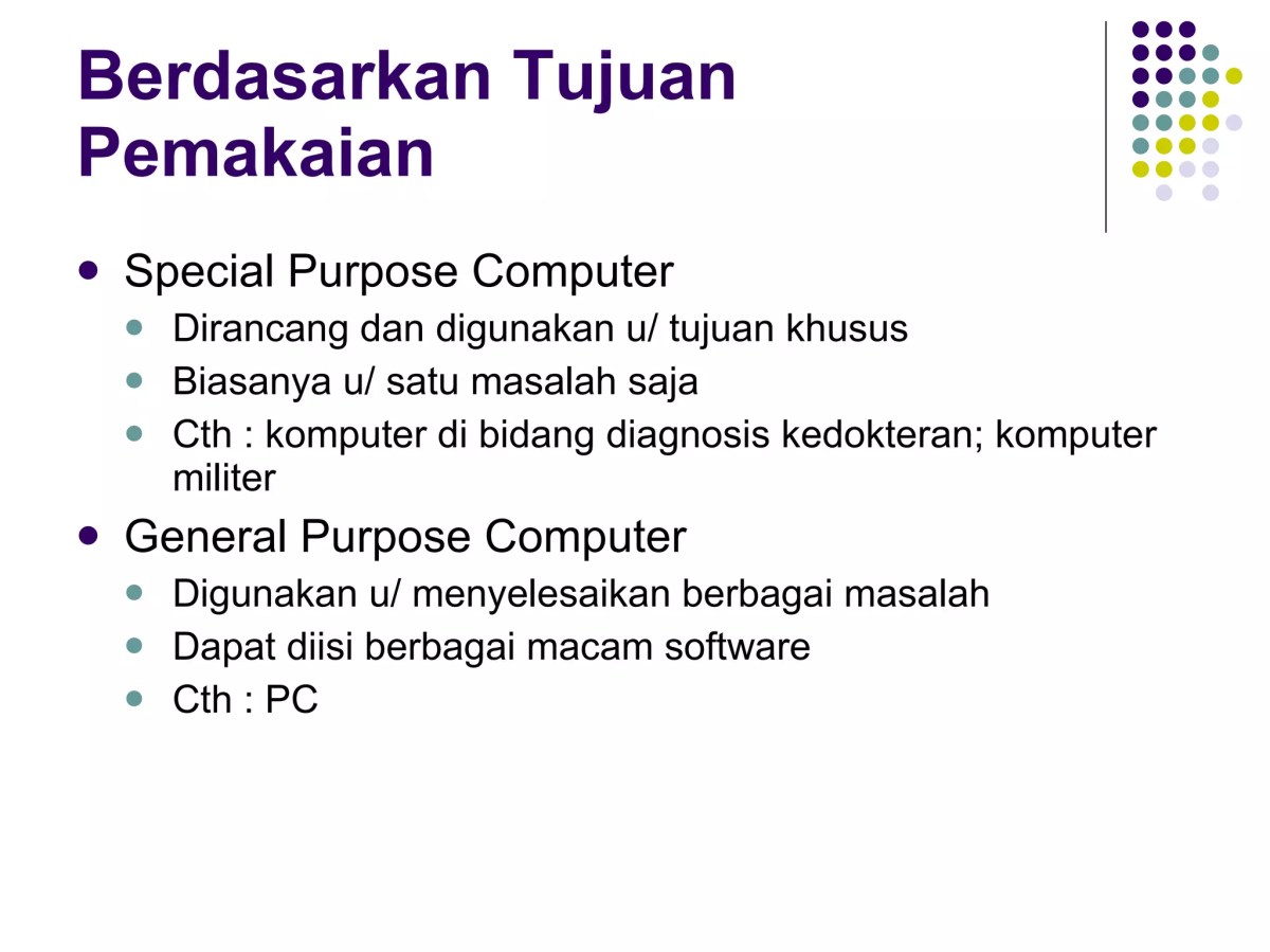 Penjelasan Pengelompokan Komputer