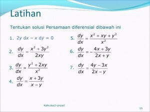 Tentukan Persamaan Diferensial dy/dx = (x³ + y³) / (3xy²)