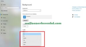 Menampilkan gambar latar belakang desktop di posisi tengah