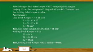 Tentukan Keliling Belah Ketupat dengan sisi 10 cm