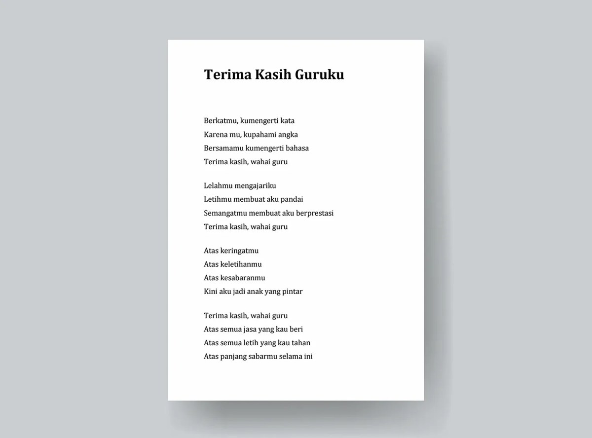 Kesatuan Baris dalam Puisi: Stanza