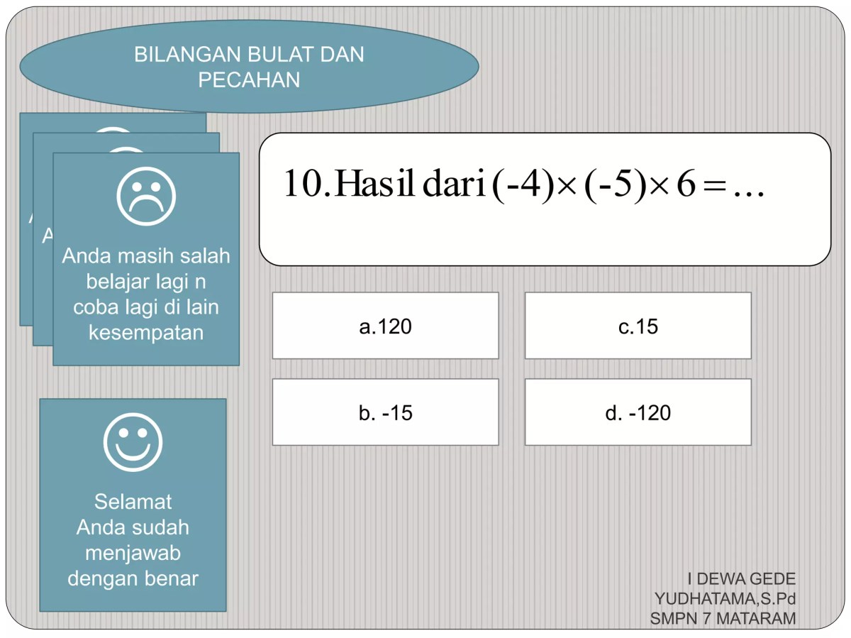 Solusi Tiga Soal Bilangan Bulat