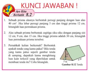 Luas Permukaan Prisma Alas Belah Ketupat 10×24 cm, Tinggi 20 cm