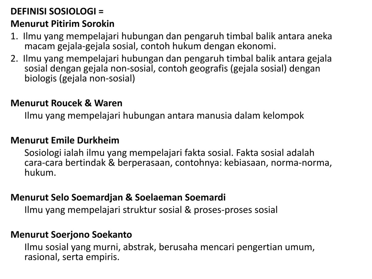Definisi Sosiologi Menurut Soekanto, Comte, Koentjaraningrat, Durkheim, Soemardjan