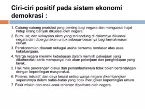 Apa yang dimaksud dengan sistem demokrasi ekonomi