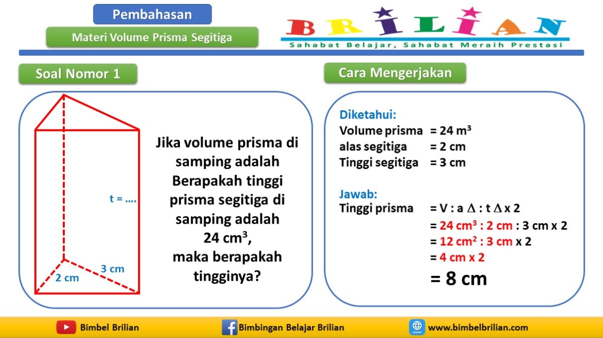 Volume Prisma dengan Alas 203,5 cm² dan Tinggi 16 cm