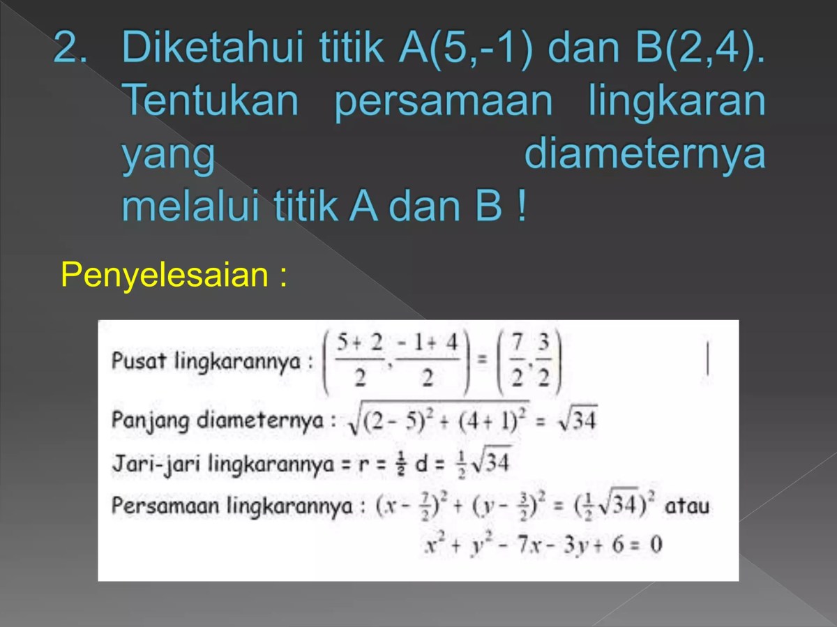 Menentukan Persamaan Lingkaran lewat Tiga Titik