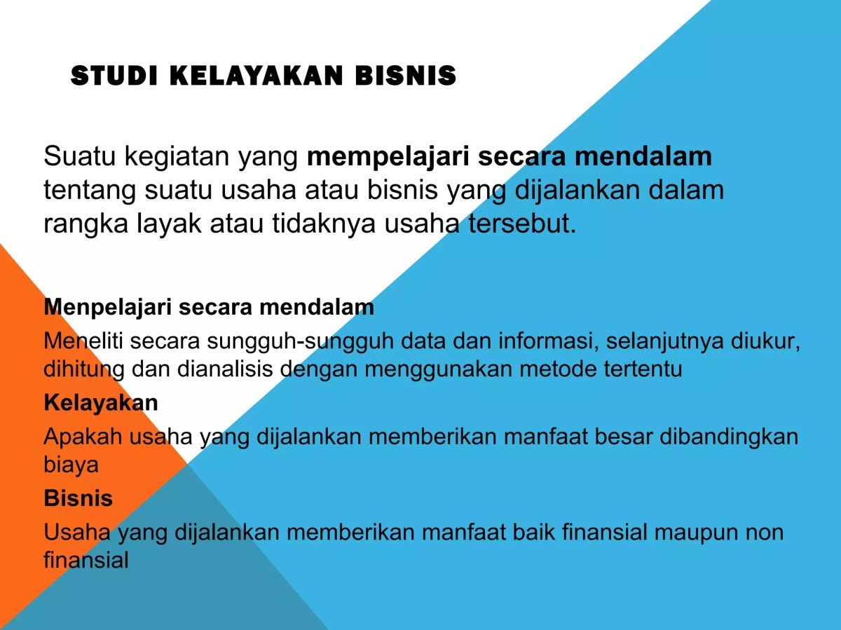 Definisi Studi Kelayakan Bisnis