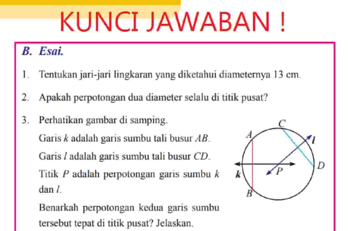 Tentukan Pusat dan Jari‑Jari Lingkaran a serta b