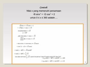 Nilai x yang Memenuhi Persamaan cos x = cos 110°
