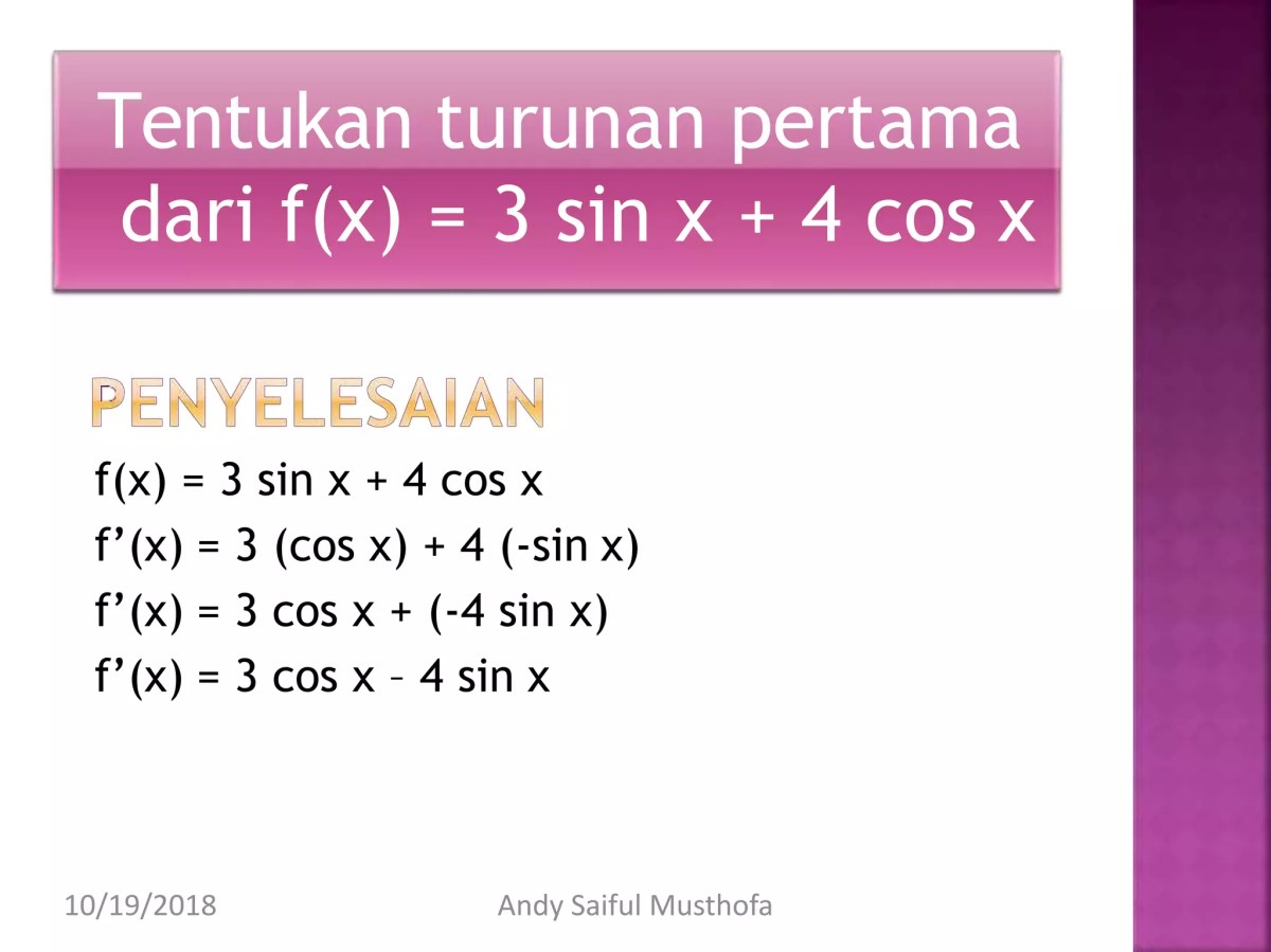 Hitung turunan y = sin³(4x)