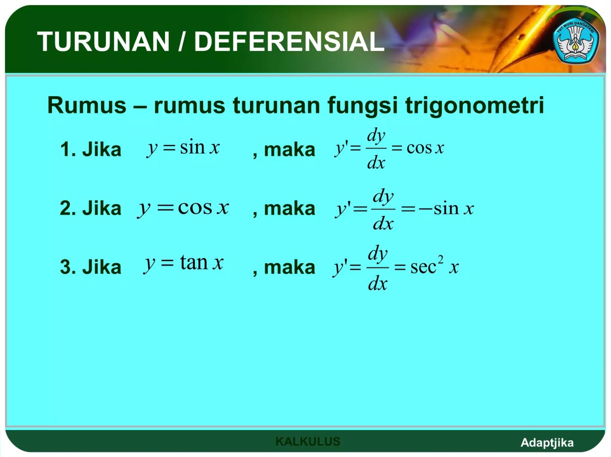 Tentukan Turunan y = sin(x³ − 3x)