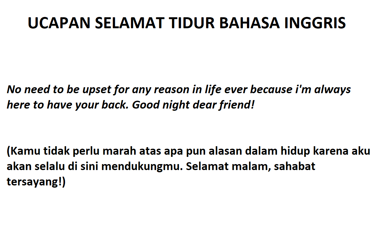 Selamat Tidur Bahasa Inggris: Semoga Mimpi Indah