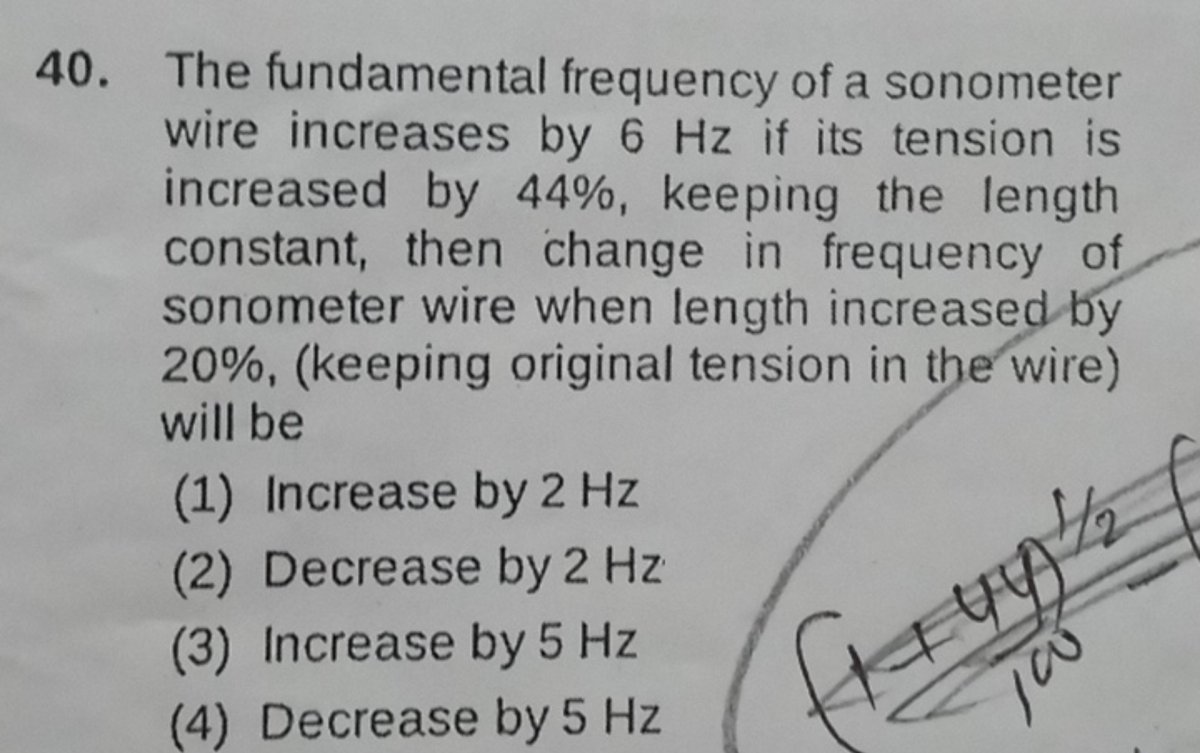 Frekuensi Sonometer 220 Hz Jika Diameter Senar Diperbesar 4 Kali