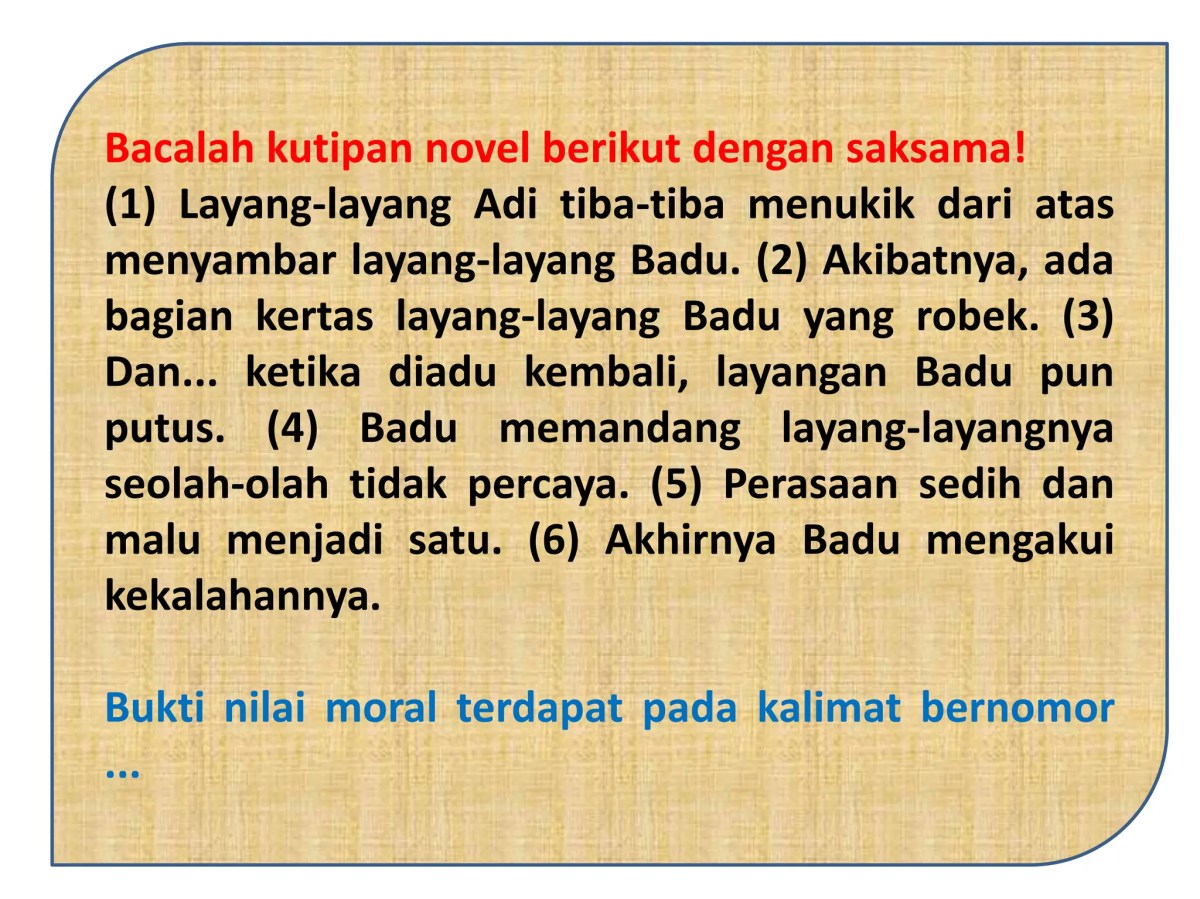 Unsur yang Tidak Termasuk Latar Cerpen