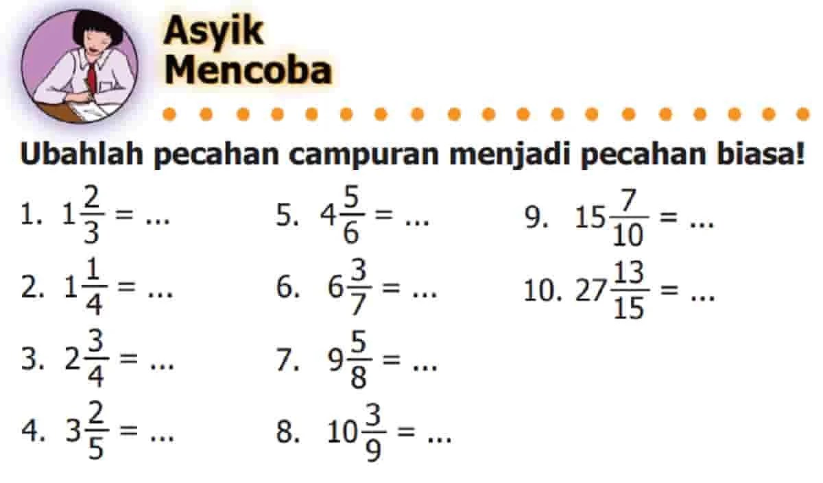 Mengubah 1,25 menjadi pecahan campuran
