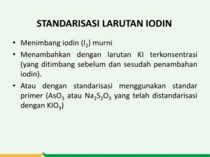 Na2S2O3 dapat distandardisasi dengan standar primer