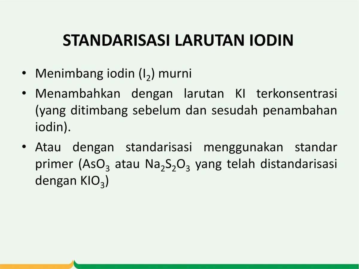 Na2S2O3 dapat distandardisasi dengan standar primer