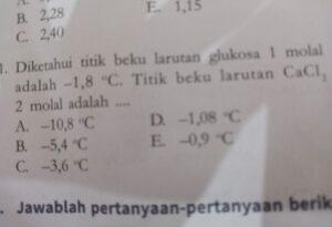 Penurunan Titik Beku Larutan CaCl₂ 0,54 Molal