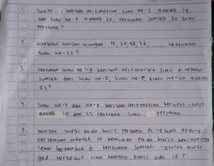 Suku ke-20 barisan 1,6,13,20,...