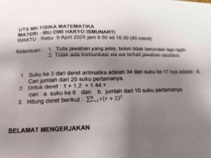 Suku ke‑30 dari deret 4, 12, 22, 34