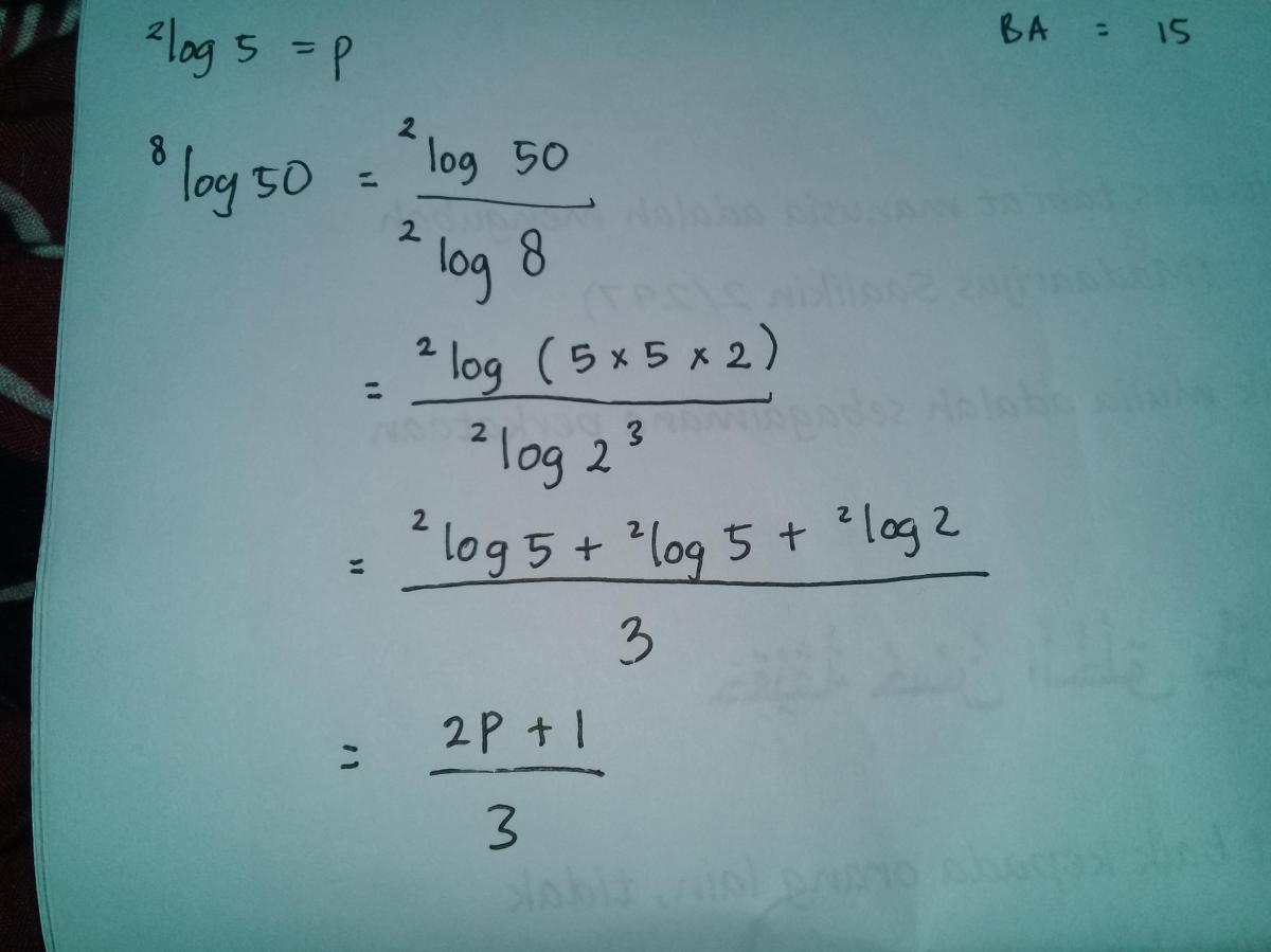 Sederhanakan 2log3 + 2log5 - 4log9