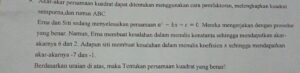 Tunjukkan bahwa 3 merupakan akar persamaan 6y³-19y²+y+6=0 dan tentukan akar‑akar lainnya