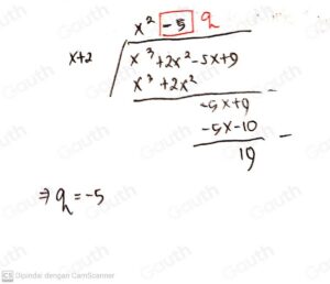 Pembagian f(x)=2x³ - x² - 8x + 7 oleh 2x-5