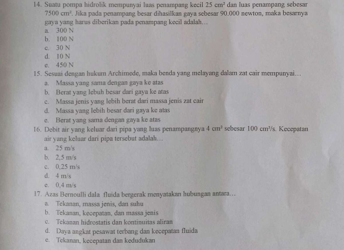 Menghitung Luas Penampang Besar Pompa Hidrolik