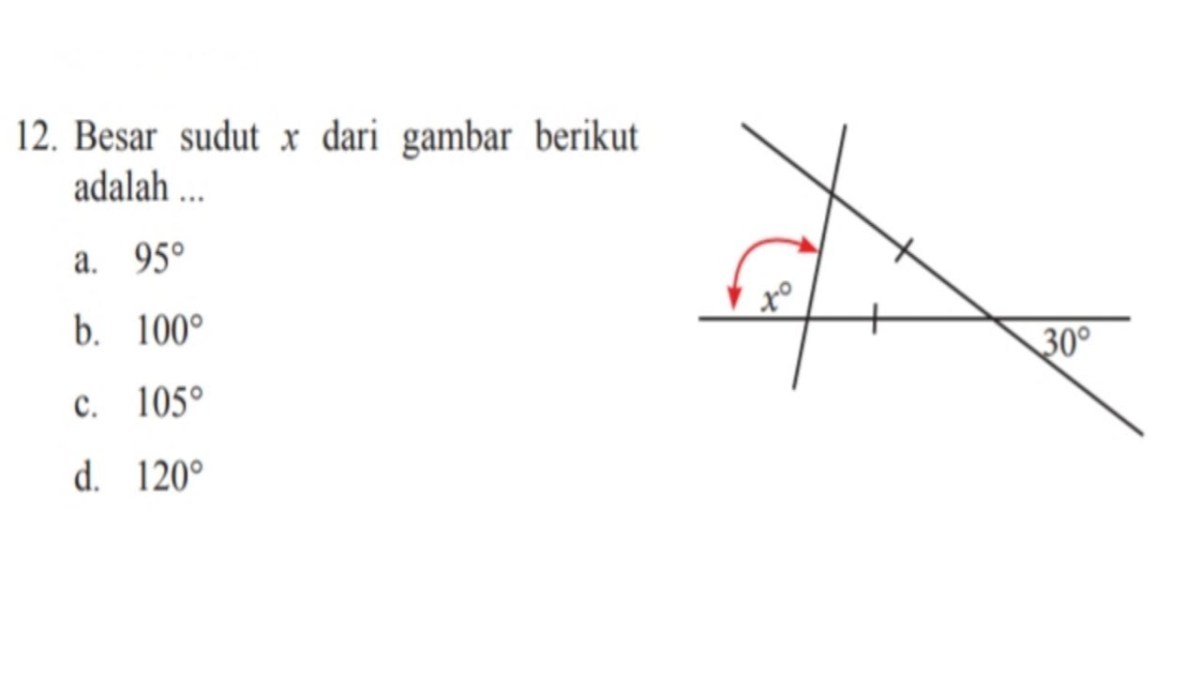 Tentukan Besar Sudut pada Gambar Ini