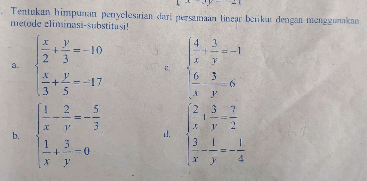 Himpunan Penyelesaian Inequality x - 5 ≤ 3x - 1