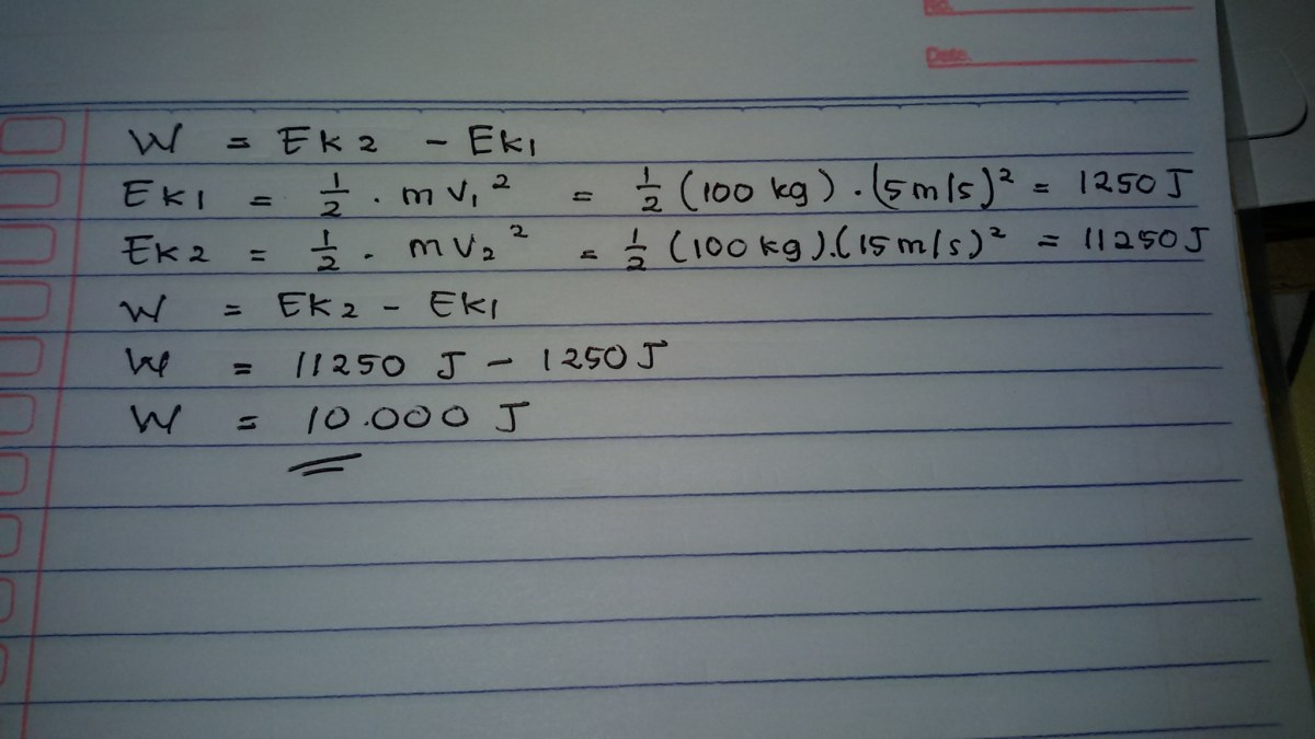Usaha motor 125 kg dari 10 m/s ke 15 m/s dalam 5 s