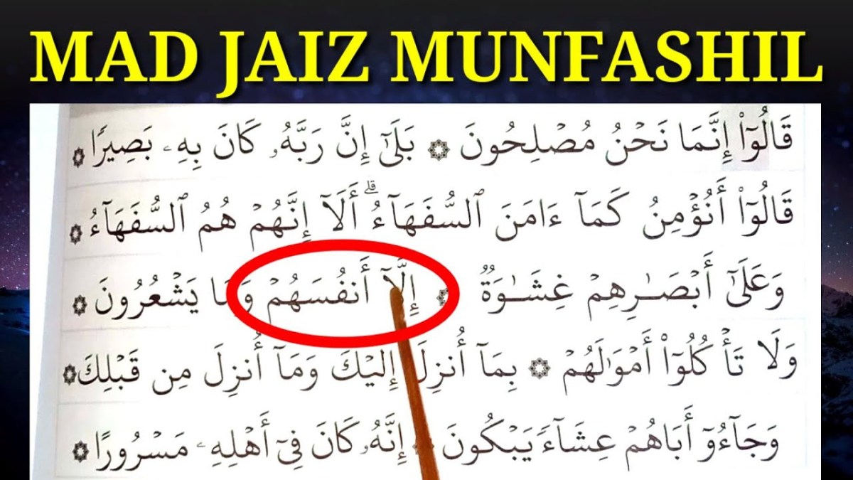 10 Contoh Mad Jaiz Munfasil