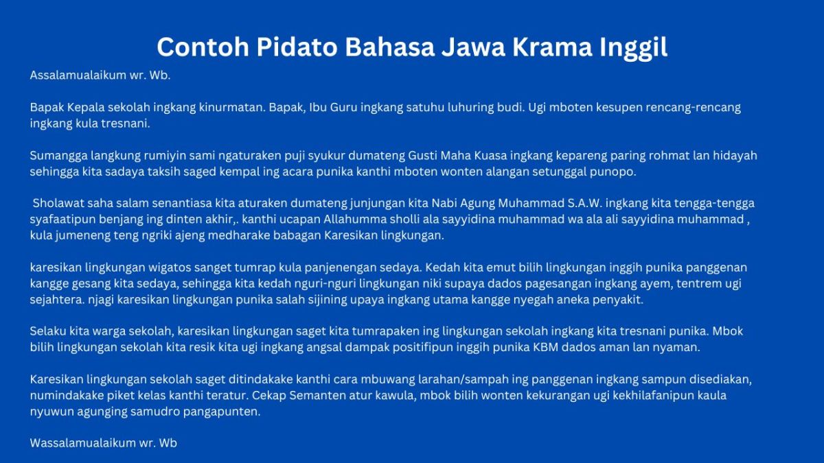 Semoga Bahagia Selalu – Bahasa Jawa Kromo Inggil